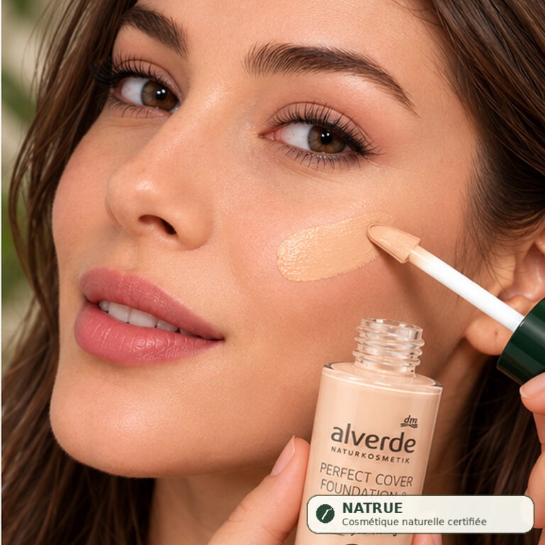 كريم أساس وكونسيلر Alverde Perfect Cover 20 Almond بالكولاجين النباتي 2% حجم 25 مل