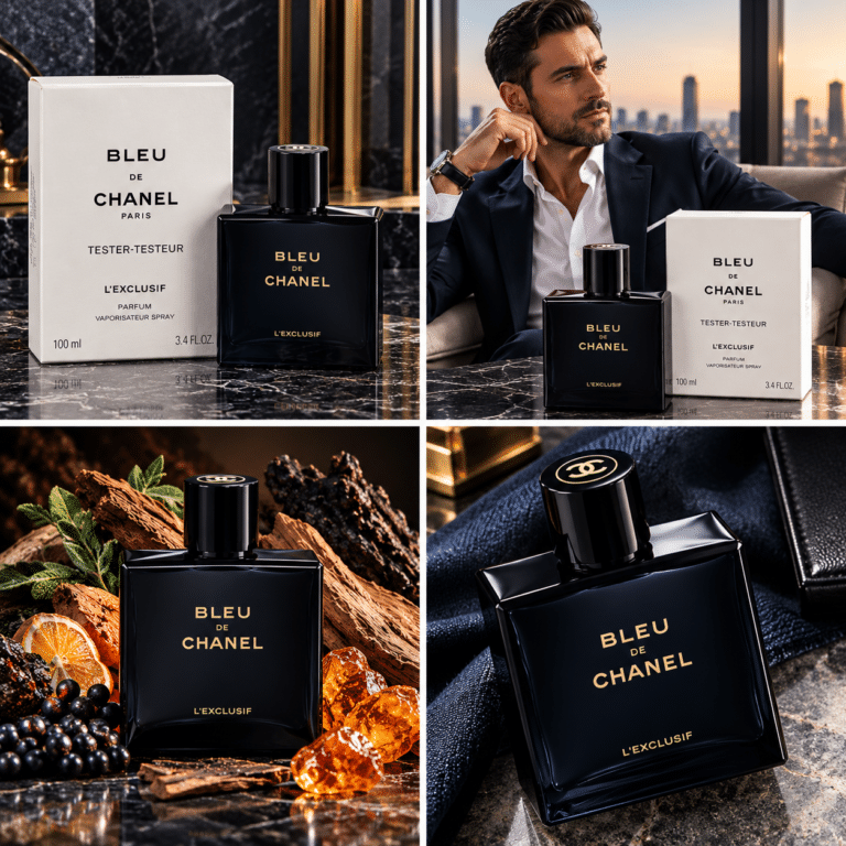 عطر Bleu de Chanel L'Exclusif Tester 100ml مع القارورة السوداء والعلبة البيضاء