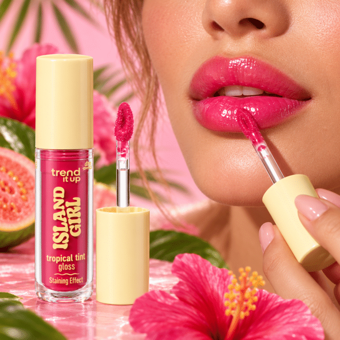 Island Girl Tropical Tint Gloss 020 غلوس الشفاه الوردي من trend it up حجم 5 مل