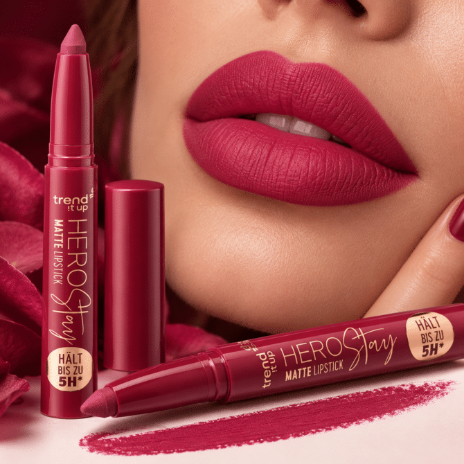 أحمر شفاه trend it up Hero Stay Matte 080 لون توتي مطفي مقاوم للماء 1.4 غرام